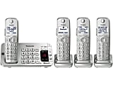 Panasonic® Link2Cell KX-TGE474S Bluetooth® Cordless Phone And 4 Handsets, Silver