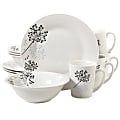 Gibson Netherwood 12-Piece Dinnerware Set, White/Gray, 995105576M