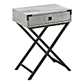 Monarch Specialties Leigh Accent Table, 24"H x 18-1/4"W x 12"D, Gray/Black 1 thumbnail image