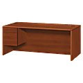 HON® 10700 Series Laminate Left-Pedestal Credenza, Cognac