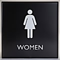 Lorell Women's Restroom Sign - Print/Message "Women" - 8"x 8" - Square Shape - Surface-mountable - Easy Readability, Injectio - 02656 1 thumbnail image