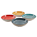 Gibson Home Color Speckle 4-Piece Stoneware Pasta Bowl Set, 10-3/4", Red/Blue/Teal/Yellow 1 thumbnail image