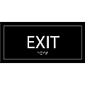 Lorell Exit Sign, 4"W x 8"H, Rectangular Shape, Surface-mountable, Easy Readability, Injection-molded, Plastic, Black 1 thumbnail image
