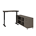 Bestar Pro-Linea 72"W L-Shaped Standing Corner Desk, Bark Gray 1 thumbnail image