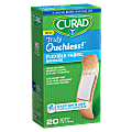 CURAD® Truly Ouchless™ Self-Adhesive Bandage Strips, 3/4" x 3", Beige, Pack Of 20