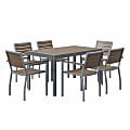 KFI Studios Eveleen 7-Piece Outdoor Patio Set, 45-5/8”H x 36”W x 36”D, Silver/Mocha 1 thumbnail image