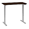 Bush Business Furniture Move 80 Series 48"W x 24"D Height Adjustable Standing Desk, Mocha Cherry/Cool Gray Metallic, Standard Delivery