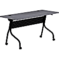 Lorell® 60"W Flip-Top Training Table, Charcoal/Black 1 thumbnail image