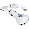 QVS 2-Port 2.1Amp USB Car Charger Kit for iPod/iPhone/iPad/iPad 2/iPad 3 - 12 V DC, 24 V DC Input - 5 V DC/2.10 A Output