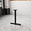 Flash Furniture Restaurant Table T-Base With 3''-Diameter Table-Height Column, 28-1/2"H x 22"W x 5"D, Black