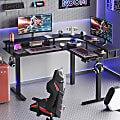 Bestier 63" Electric Adjustable-Height L-Shaped Standing Desk, Black 1 thumbnail image