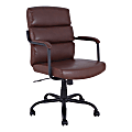 Lorell® SOHO Ergonomic Bonded Leather High-Back Chair, Brown/Black 1 thumbnail image
