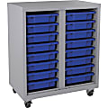 Lorell Pull-out Bins Mobile Storage Tower - 18" x 15" x 38" x 36" - Casters - Recycled - Assembly Required