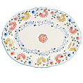 Gibson Elite Anaya Hand-Painted Oval Stoneware Serving Platter, 14", Multicolor