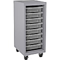 Lorell Pull-out Bins Mobile Storage Tower - 18" x 15" x 38" x 36" - Casters - Gray - Metal - Recycled - Assembly Required 1 thumbnail image
