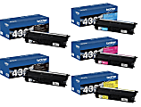 Brother® TN433 Black; Cyan; Magenta; Yellow High Yield Toner Cartridges, Pack Of 5, TN433KKCMY-OD