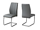 Monarch Specialties Sebastian Dining Chairs, Gray/Chrome, Set Of 2 Chairs
