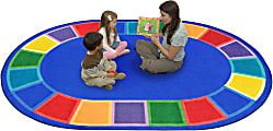 Joy Carpets® Kids' Essentials Oval Area Rug, Color Tones™, 5-1/3' x 7-33/50', Multicolor