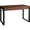 Lorell SOHO Desk with Center Drawer, 30"H x 47"W x 23.5"D, 1, Band Edge, Walnut 1 thumbnail image