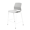 KFI Studios Imme Stacking Bar Stool, 39"H, Light Gray/White 1 thumbnail image