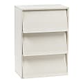 IRIS Wood Shelf With Pocket Doors, 3-Tier, White