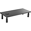 Lorell Wireless Charging 4-leg Monitor Stand - 22 lb Load Capacity - 5.5" Height x 23.5" Width x 11" Depth - Particleboard - Black 1 thumbnail image