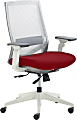 True Commercial Pescara Ergonomic Mesh/Fabric Mid-Back Executive Chair, Red/Off-White