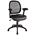 Realspace® Duval Bonded Leather/Mesh Mid-Back Chair, 41 1/4"H x 25 5/8"W x 27 5/8"D
, Black 1 thumbnail image