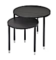 Adesso® Blaine Nesting Tables, Round, Black, Set Of 2 Tables