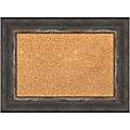 Amanti Art Rectangular Non-Magnetic Cork Bulletin Board, Natural, 23” x 17”, Bark Rustic Char Plastic Frame 1 thumbnail image