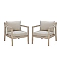Linon Lascher Outdoor Side Chairs, Beige/Natural, Set Of 2 Chairs