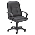 Lorell® Manager Ergonomic Bonded Leather Mid-Back Chair, Black