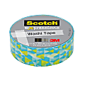 Scotch® Expressions Washi Tape, 3/5" x 393", Techno Blue