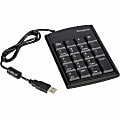 Targus® Ultra Mini 19-Key Numeric Keypad With USB Hub, Black, PAUK10U