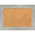 Amanti Art Rectangular Non-Magnetic Cork Bulletin Board, Natural, 30” x 22”, Dove Graywash Plastic Frame