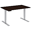 Bush Business Furniture Move 80 Series 48"W x 30"D Height Adjustable Standing Desk, Mocha Cherry/Cool Gray Metallic, Premium Installation