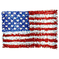 Amscan Patriotic Deluxe Tinsel American Flags, 12-3/4" x 19", Multicolor, Pack Of 2 Flags