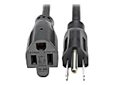 Eaton Tripp Lite Series Power Extension Cord, NEMA 5-15P to NEMA 5-15R - 13A, 120V, 16 AWG, 1 ft. (0.31 m), Black - P02400113A 1 thumbnail image
