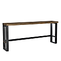 Powell Hartmand Wood/Metal Sofa Bar Table, 36"H x 84"W x 16"D, Brown/Gunmetal Gray/Black