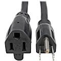 Eaton Tripp Lite Series Power Extension Cord, NEMA 5-15P to NEMA 5-15R - Heavy-Duty, 15A, 120V, 14 AWG, 3 ft. (0.91 m), Black - P024003 1 thumbnail image