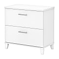 Bush Business Furniture Somerset 29-3/4"W x 16-11/16"D Lateral 2-Drawer File Cabinet, White, Standard Delivery