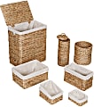 Honey Can Do Bathroom Storage Basket Set, White, Set Of 7 Baskets