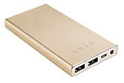 Ativa® Rechargeable Power Bank, 8000 mAh, Champagne