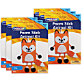 Creativity Street Foam Stick Animal Kits, 11” x 6-3/4” x 1”, Fox, Set Of 6 Kits