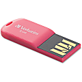 Verbatim 8GB Micro USB Flash Drive - Hot Pink - 8GB - Hot Pink - 1 Pack - Password Protection, Rugged Design, Water Resistant, Dust Proof