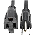 Eaton Tripp Lite Series Power Extension Cord, NEMA 5-15P to NEMA 5-15R - 13A, 120V, 16 AWG, 6 ft. (1.83 m), Black - Power extension cable - NEMA 5-15 (F) to NEMA 5-15P (M) - AC 110 V - 6 ft - black