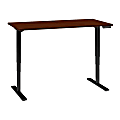 Bush Business Furniture Move 80 Series 60"W x 30"D Height Adjustable Standing Desk, Hansen Cherry/Black Base, Premium Installation