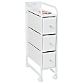 Dormify Reese Narrow 3-Drawer Cart on Wheels, White