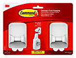 Command Spray Bottle Hangers, 2 Bottle Hangers, 4 White Adhesive Strips, Damage Free Hanging Picture Hangers, No Tools Wall Hanging Strips 1 thumbnail image
