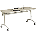 Bretford Explore Flip & Nest Collaborative Table With Casters, Modesty Panel And Power System, Gray Mist